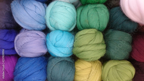 colorful wool balls of yarn