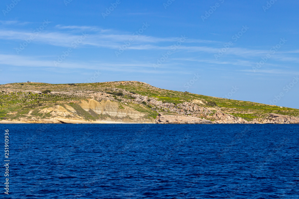 Gozo coastline at Qala, Malta