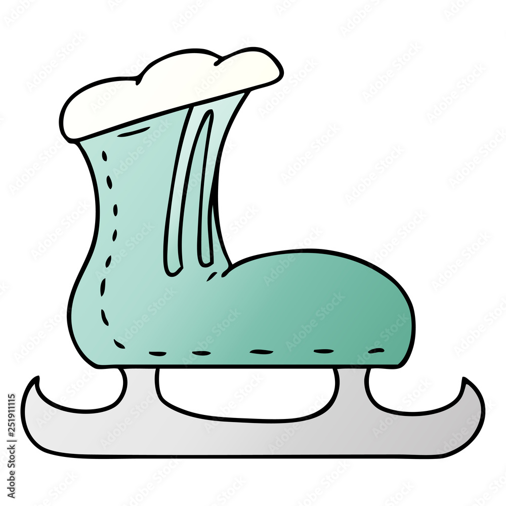 gradient cartoon doodle of an ice skate boot gradient cartoon doodle of an ice skate boot