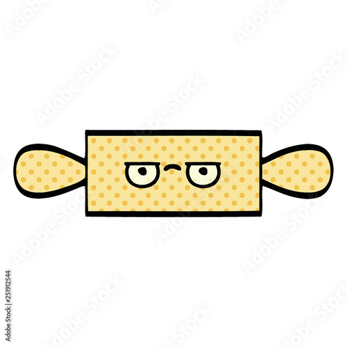 comic book style cartoon rolling pin