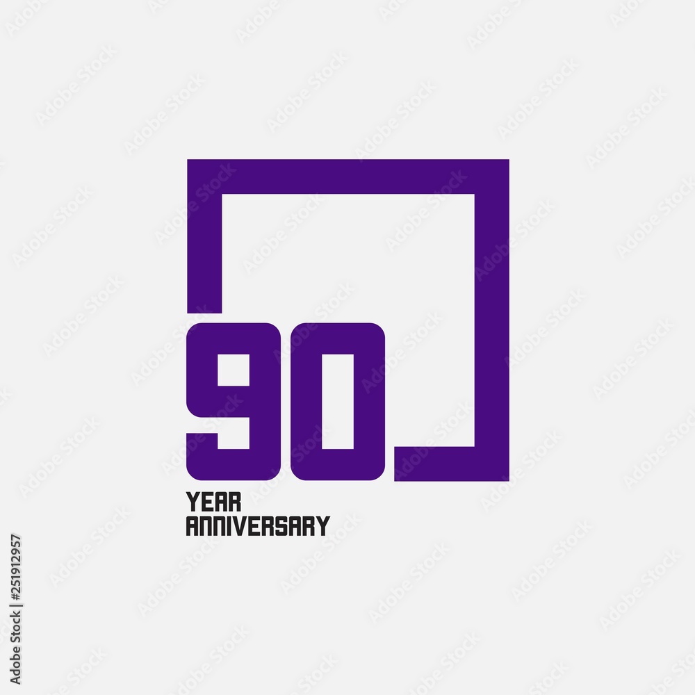 90 Year Anniversary Square Vector Template Design Illustration 90 Year Anniversary Square Vector Template Design Illustration