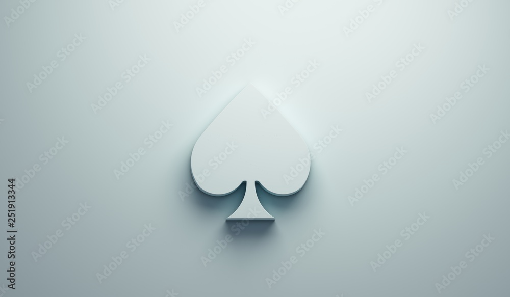Fototapeta premium Spike Poker Card Symbol. 3D Render Illustration