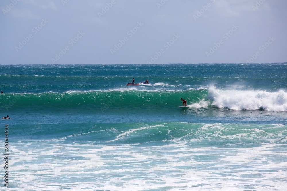 Perfect waves at Kirra Beach during Cyclone Oma, Gold Coast Queensland Australia surfing.