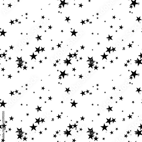 Seamless abstract background with stars. Infinity messy geometric pattern. Vector illustration.    