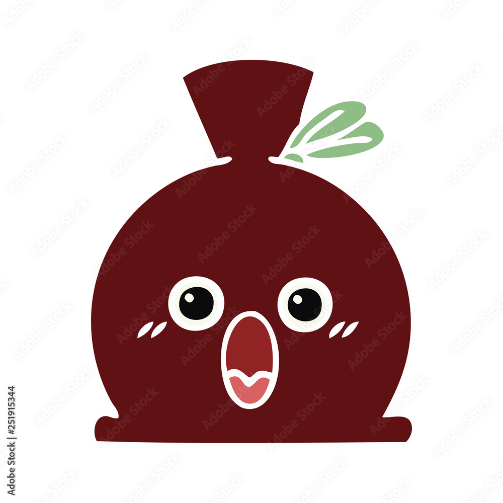 flat color retro cartoon sack flat color retro cartoon sack