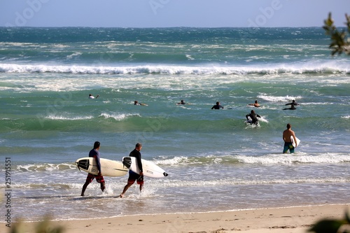 Perfect waves and surfing at Snapper Rocks during Cyclone Oma, Gold Coast., Queensland Australia photo