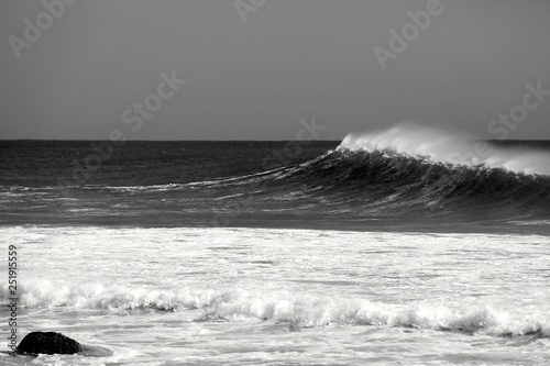 Obraz na płótnie Perfect waves and surfing at Snapper Rocks during Cyclone Oma, Gold Coast., Queensland Australia w salonie