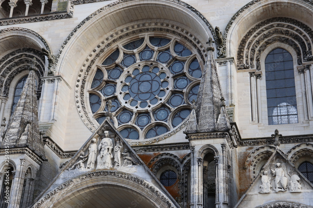  Picardie - Aisne - Laon - Cathédrale Notre-Dame - Détails de la façade occidentale