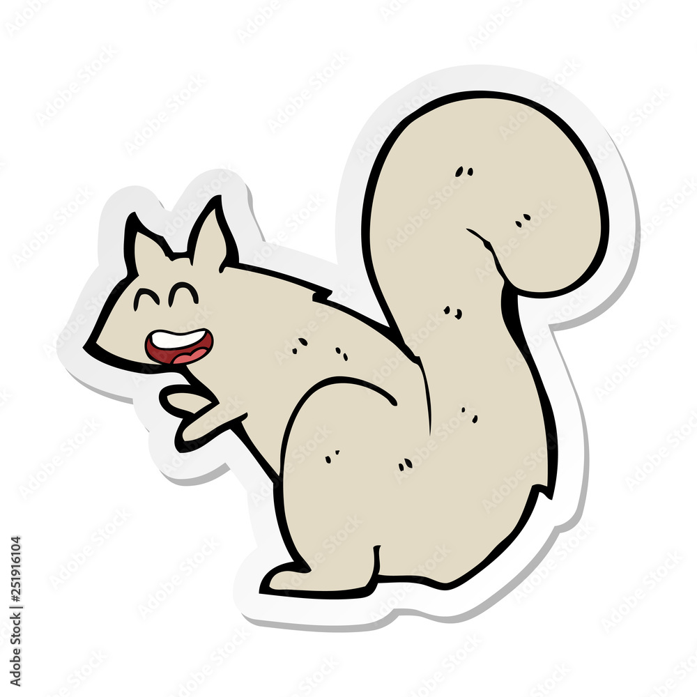 sticker of a cartoon squirrel sticker of a cartoon squirrel