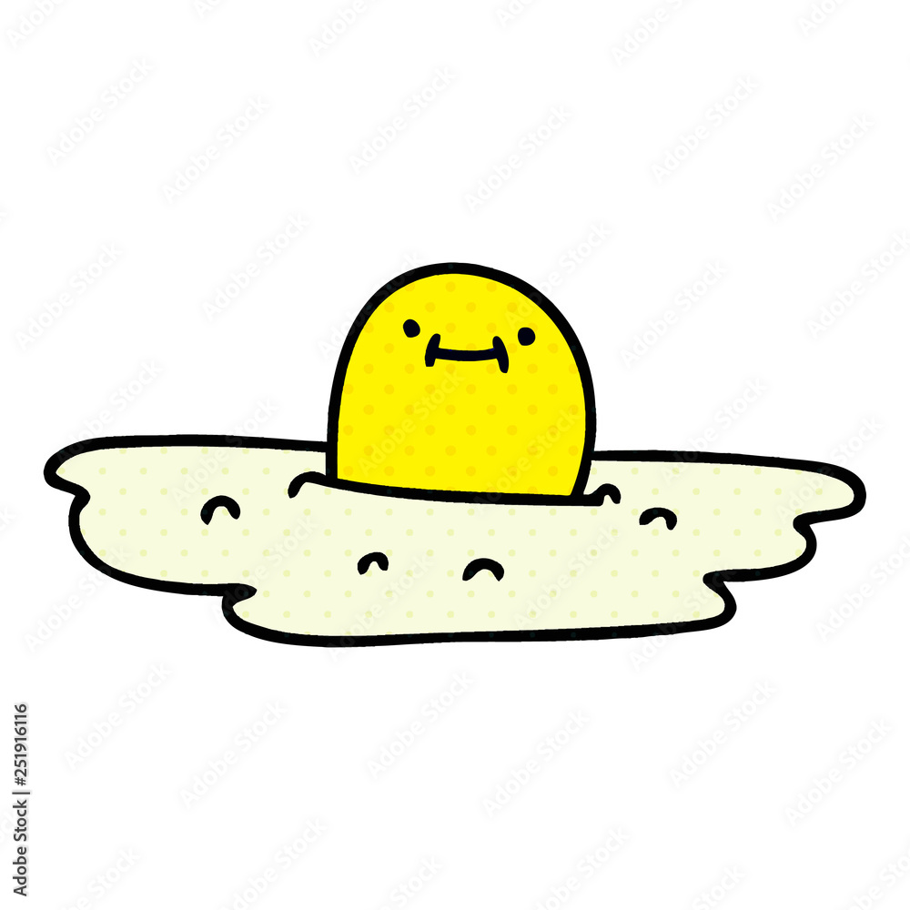 quirky comic book style cartoon fried egg quirky comic book style cartoon fried egg