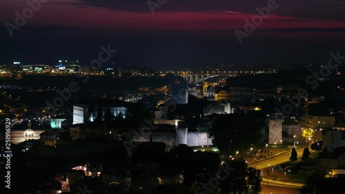 Wallpaper Mural Aerial Portugal Porto June 2018 Night 90mm Zoom 4K Inspire 2 Prores  Aerial video of downtown Porto in Portugal at night with a zoom lens. Torontodigital.ca