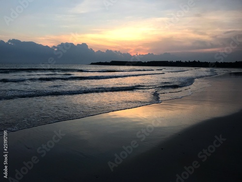 Tropical beach on island  sunrise  beautiful sunset over ocean