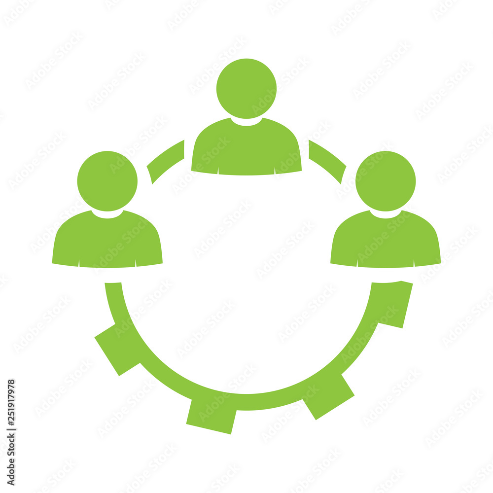 People icons around to gear. Teamwork concept. Vector illustration design People icons around to gear. Teamwork concept. Vector illustration design