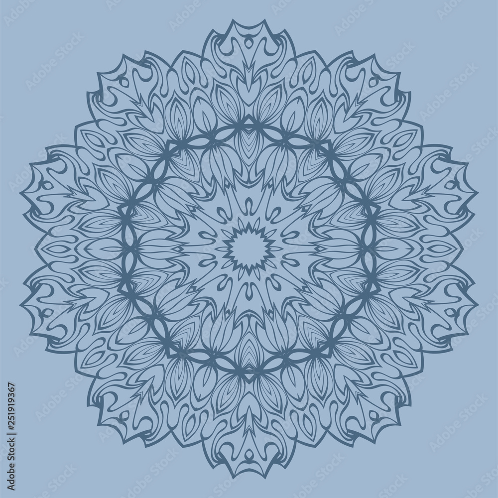 Decorative Round Lace Ornate Mandala. Vintage Vector Pattern For Print. Pastel color