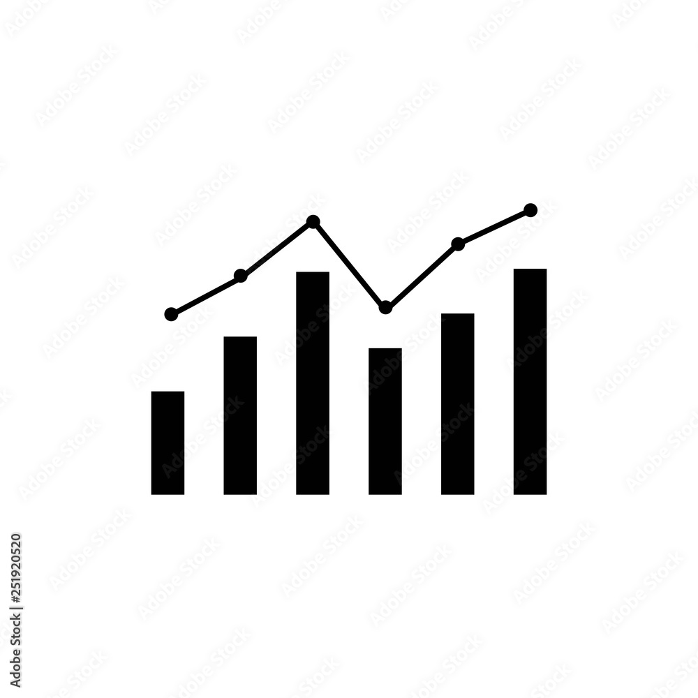 Graph Icon in trendy flat style isolated on white background. Chart bar symbol for your web site design, logo, app, UI. Vector illustration, EPS10. - Vector Graph Icon in trendy flat style isolated on white background. Chart bar symbol for your web site design, logo, app, UI. Vector illustration, EPS10. - Vector