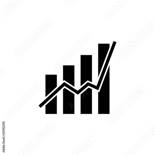 Free Download Growing graph icon trendy flat style isolated on white background. Vector illustration.- vector - GFXLoad