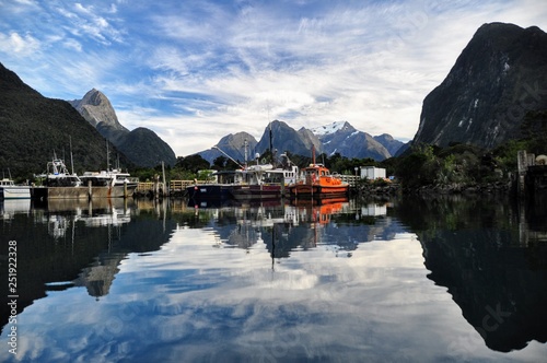 Dawn reflections in Milford Sound