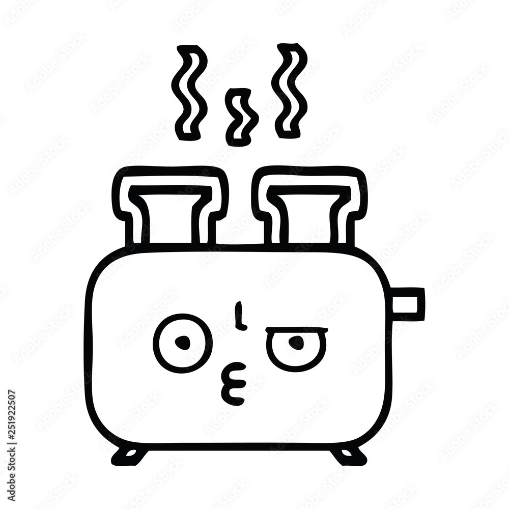 line drawing cartoon of a toaster line drawing cartoon of a toaster