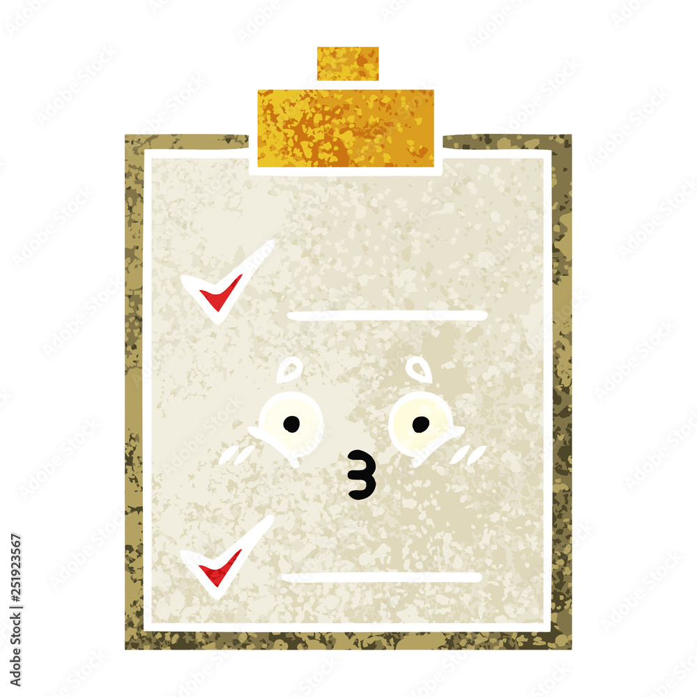 retro illustration style cartoon check list retro illustration style cartoon check list