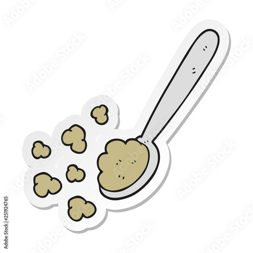 sticker of a cartoon spoonful of food
