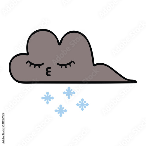 cute cartoon storm snow cloud