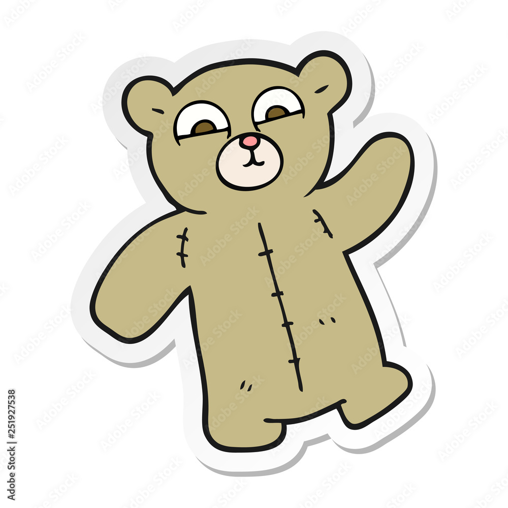 Obraz premium sticker of a cartoon teddy bear