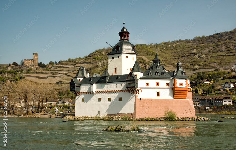 Pfalz Castle in Kaub, Rhineland Palatinate, Germany