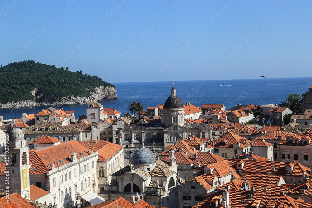 View of Dubrovnik's old town from the wall