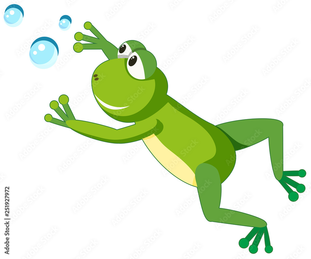 Obraz premium A frog character on white background