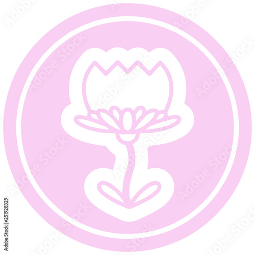 lotus flower circular icon