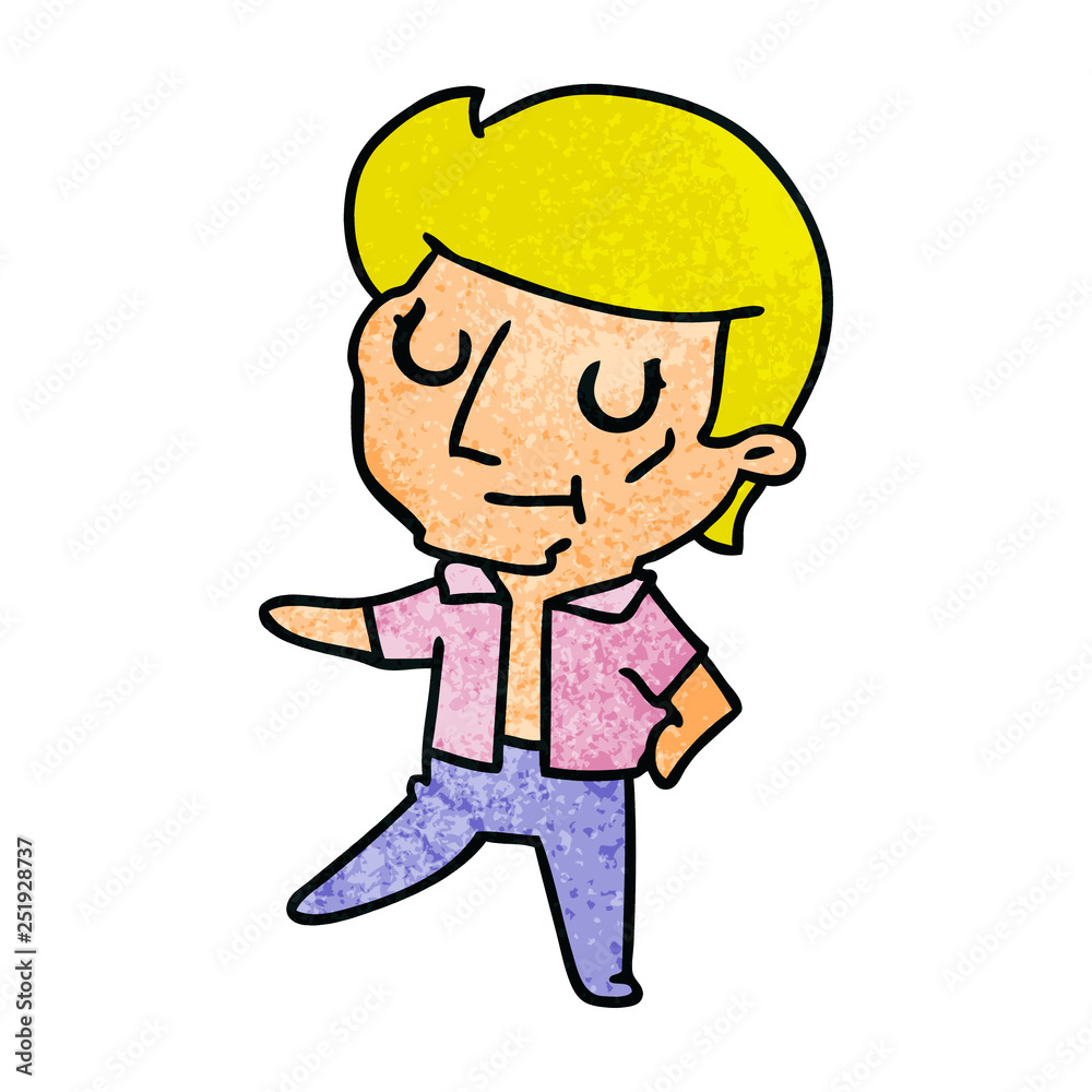 textured cartoon of kawaii older man textured cartoon of kawaii older man