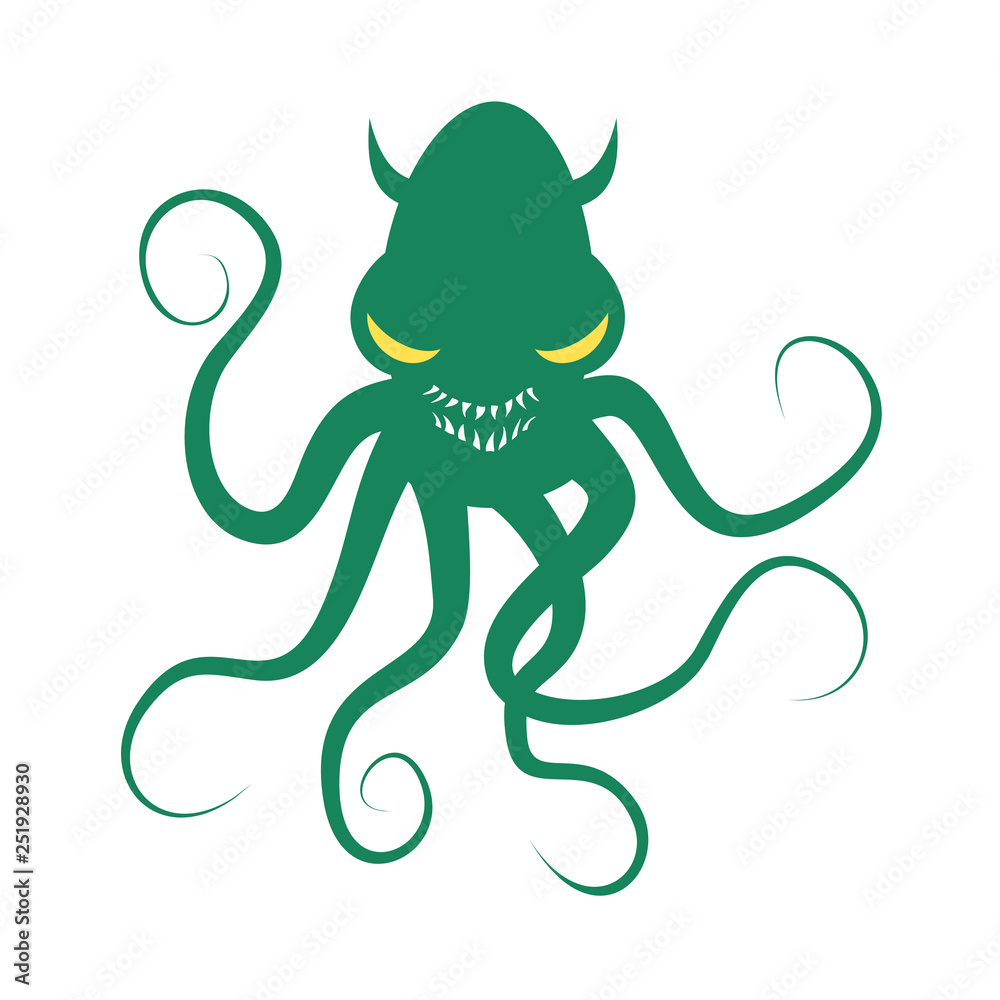 Fototapeta premium alien octopus draw