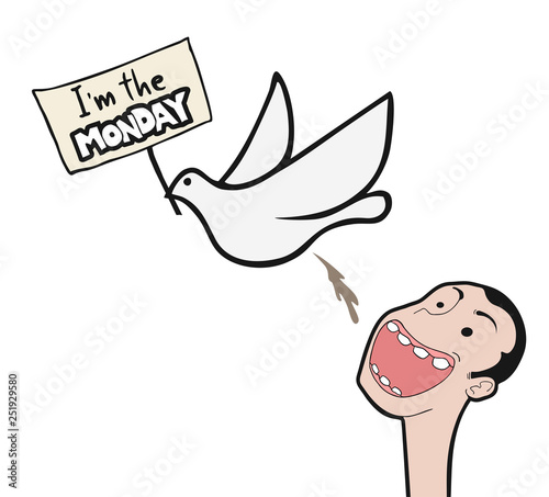 white dove shiting and Monday message