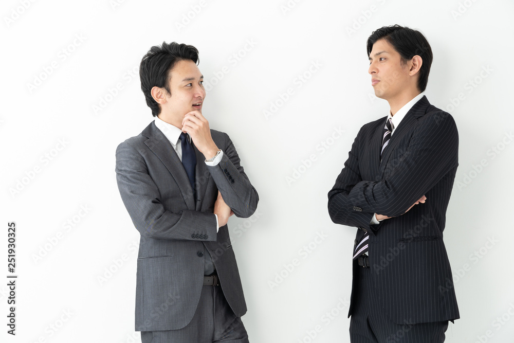 portrait of two asian businessman on white background portrait of two asian businessman on white background