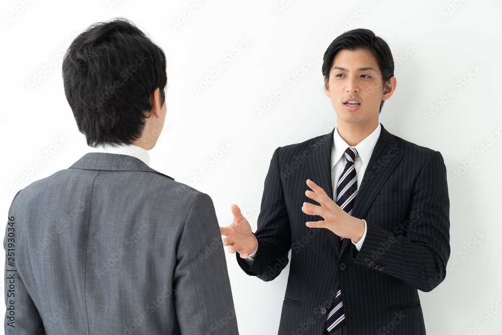 portrait of two asian businessman on white background portrait of two asian businessman on white background