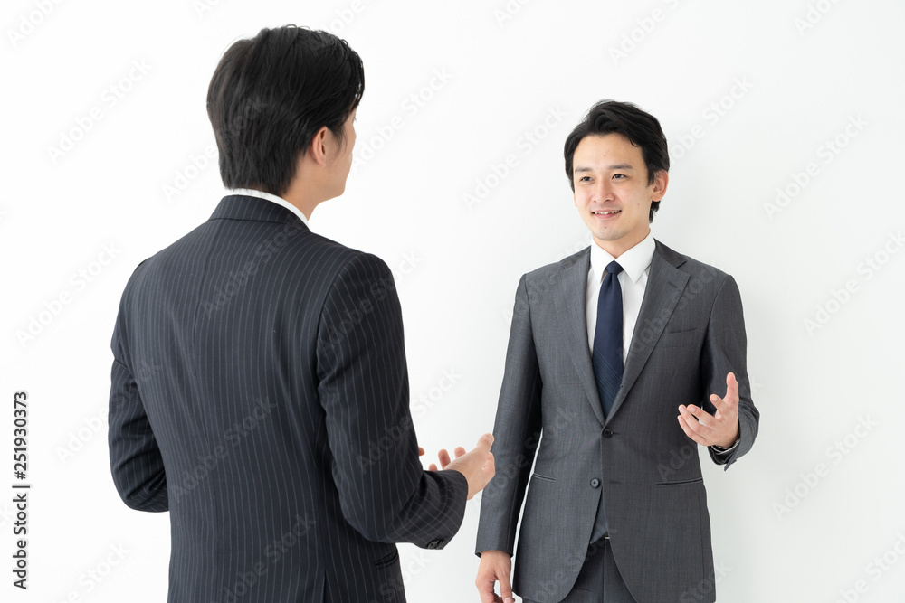 portrait of two asian businessman on white background portrait of two asian businessman on white background