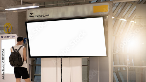 Fototapeta Naklejka Na Ścianę i Meble -  blank advertising billboard at airport.