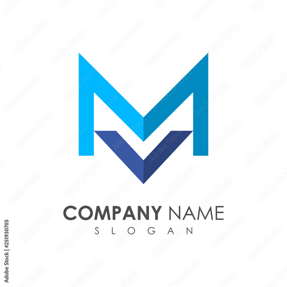 MV logo, VM logo, initial name business logo template MV logo, VM logo, initial name business logo template