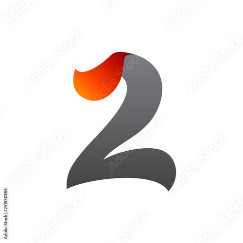 number two logo template, 2 logo template