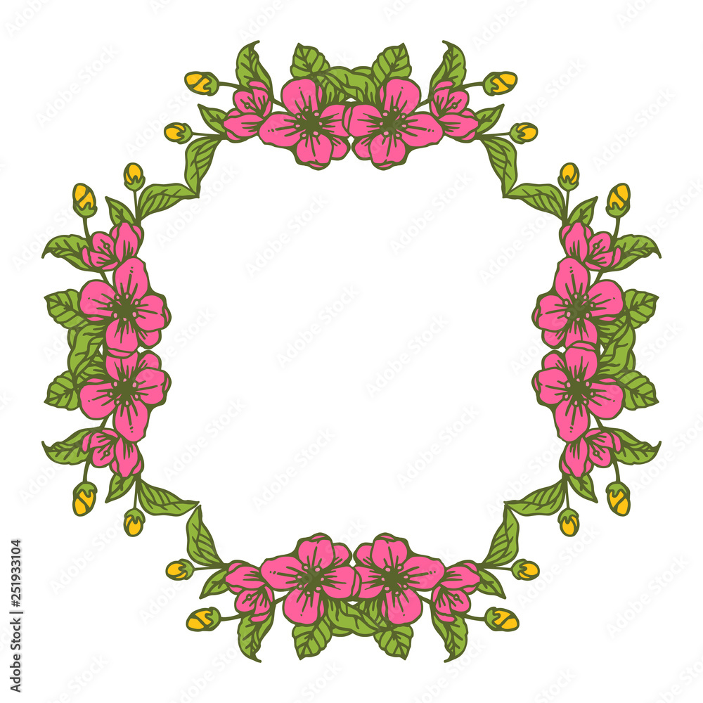 Vector illustration flower frame decor for card hand drawn