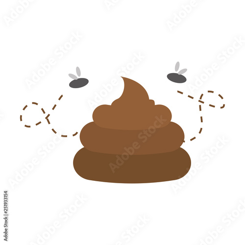 funny poop with flies
