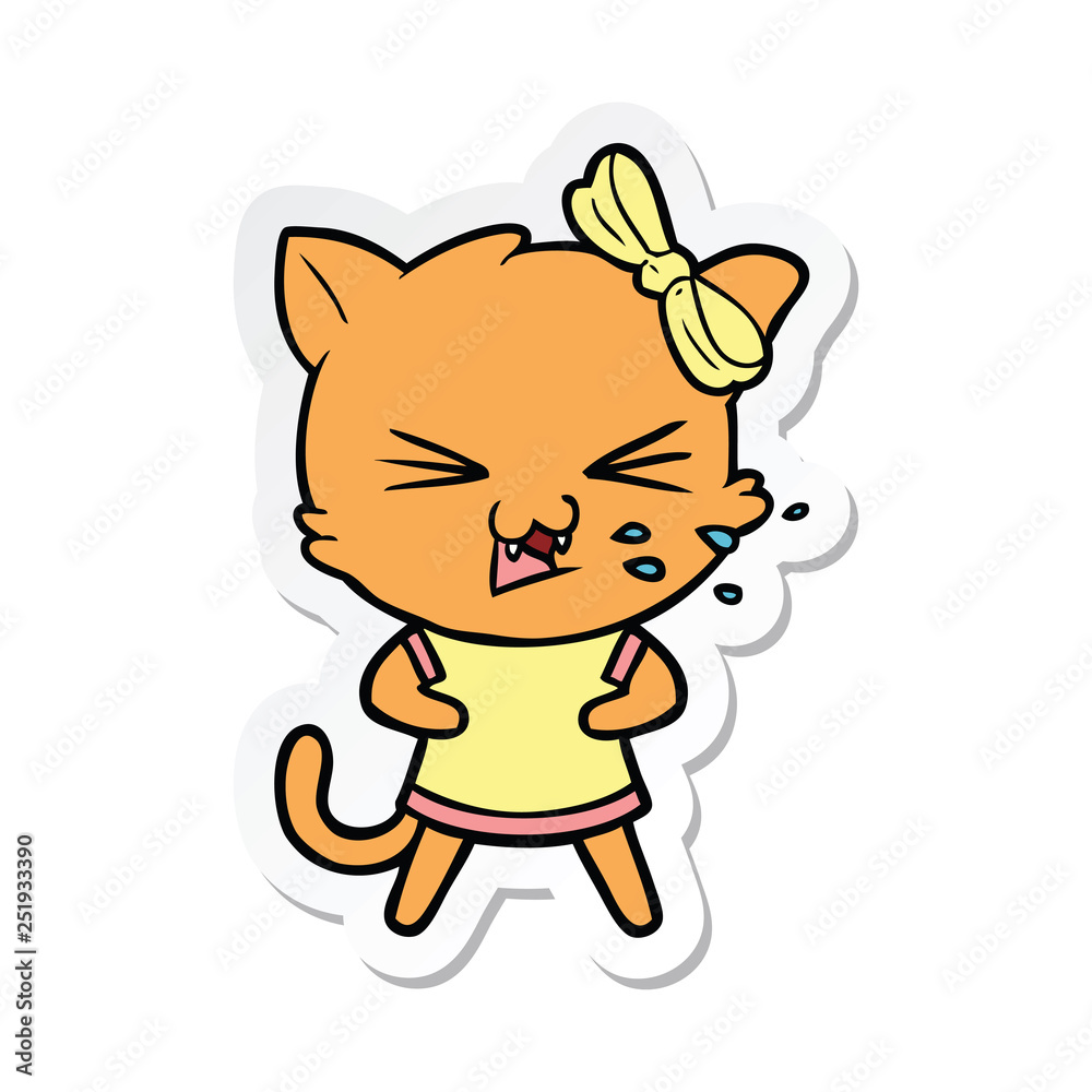 sticker of a cartoon cat sticker of a cartoon cat