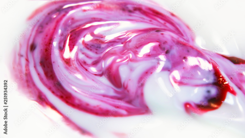 milk yogurt with berry jam.