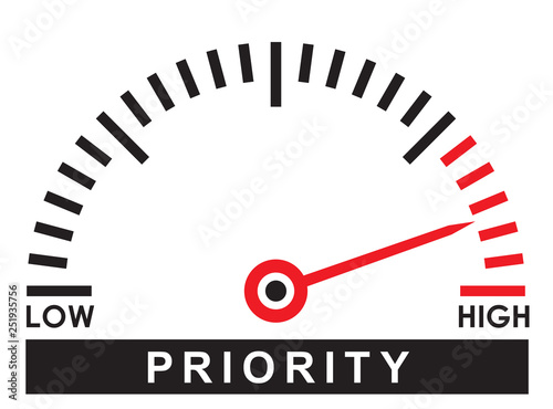 high priority index dial scale - illustration design template