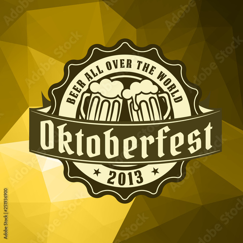 Beer brewery label logo on ice background