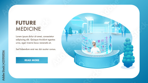 Hospital Reception Desk Man Modern Future Medicine