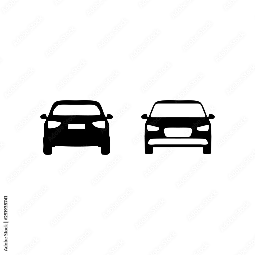 Flat car in different view icon Flat car in different view icon