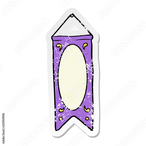 distressed sticker of a cartoon regal banner