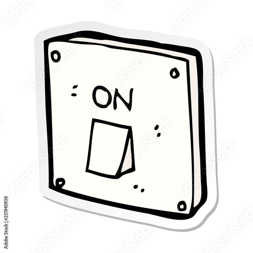 sticker of a cartoon light switch