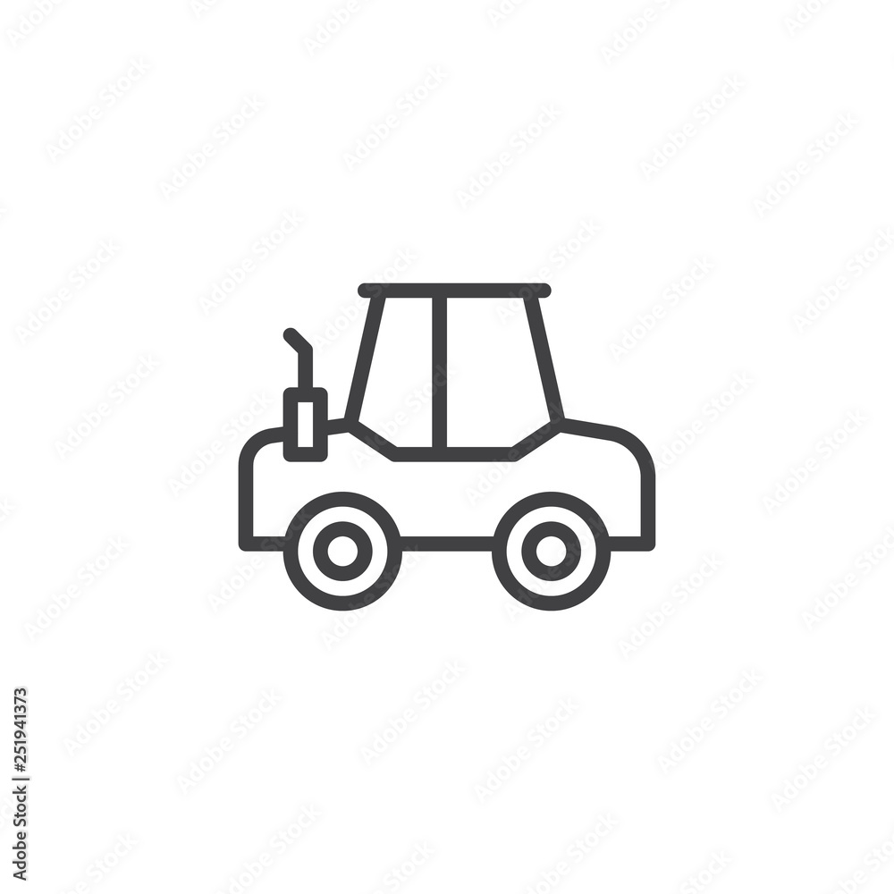 Construction truck line icon. linear style sign for mobile concept and web design. Industrial vehicle outline vector icon. Construction machine symbol, logo illustration. Pixel perfect vector graphics